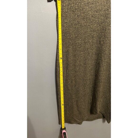 Y2K ATTENTION Heather Gray Cold Shoulder Mini Dress NWT Size Med Knit Like - Picture 6 of 9